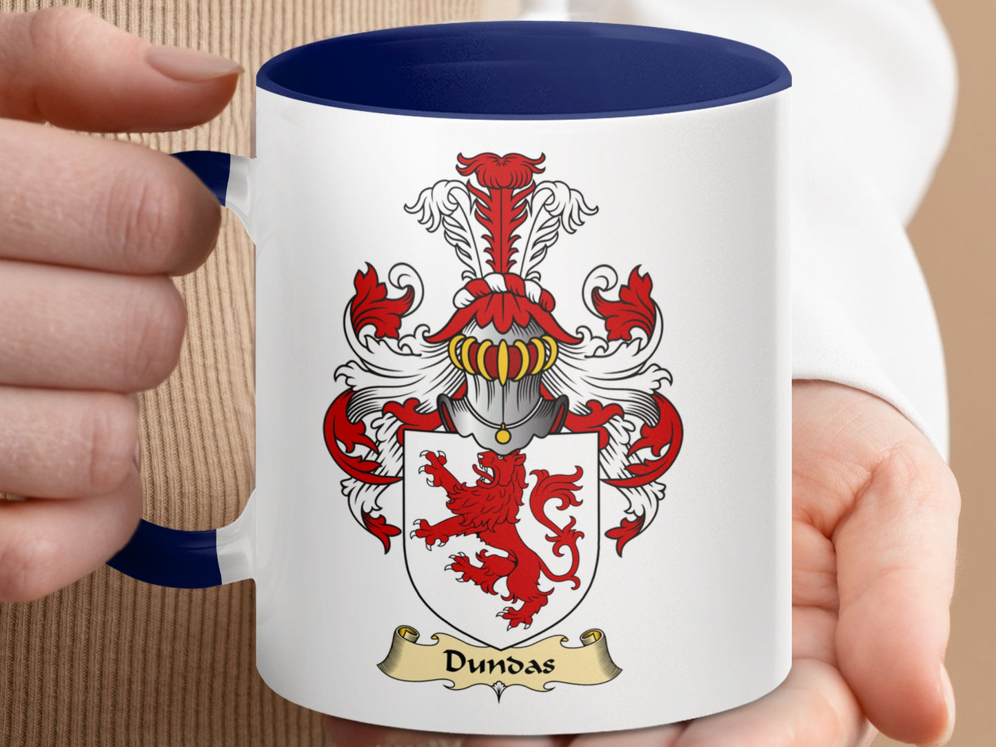 Clan Dundas Scottish Coat of Arms Accent Coffee Mug - Living Stone Gifts