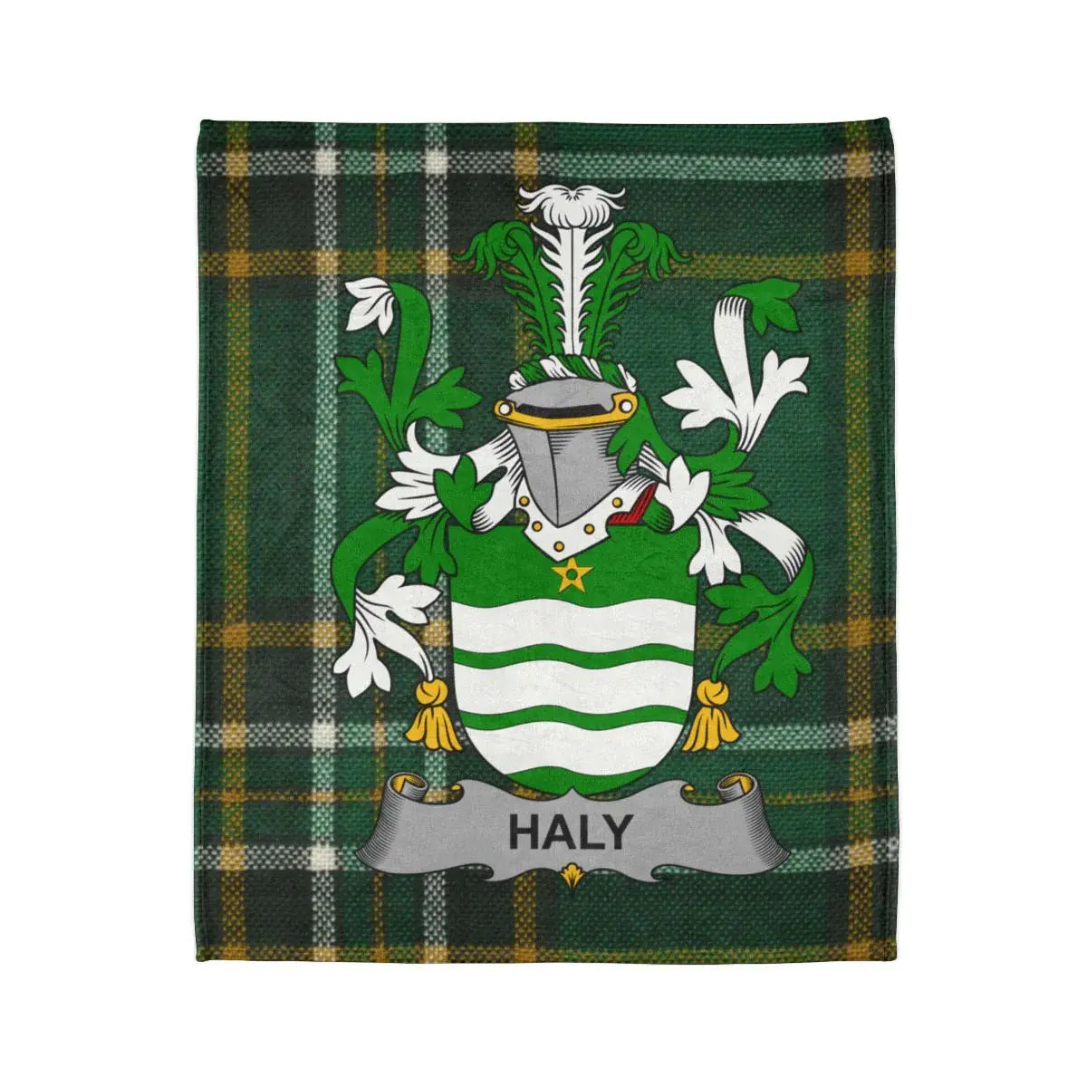Haly Family Crest Blanket with Clan Surname Product