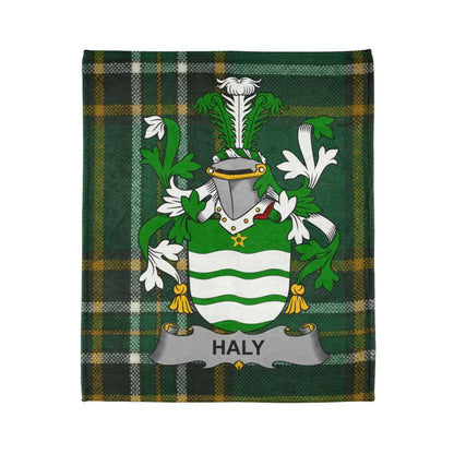 Haly Family Crest Blanket with Clan Surname Product