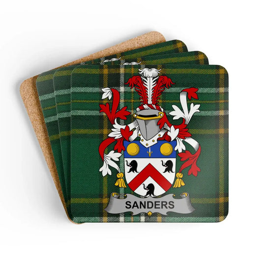 Family Crest Sanders Tartan Plaid Coaster Set product