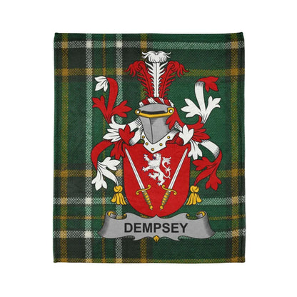 Dempsey Family Crest with Tartan Design Blanket product