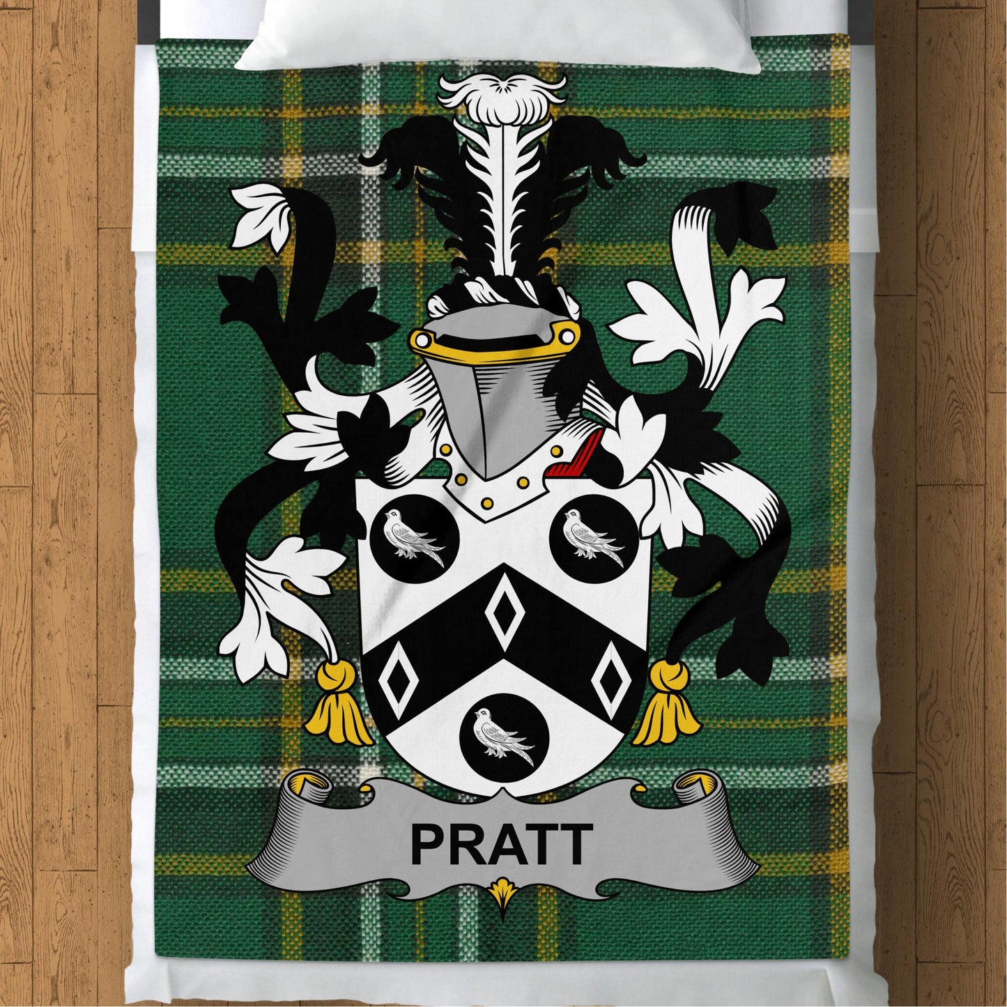 Pratt Surname Irish Tartan Throw Blanket - Living Stone Gifts