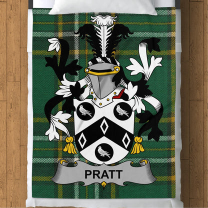 Pratt Surname Irish Tartan Throw Blanket - Living Stone Gifts