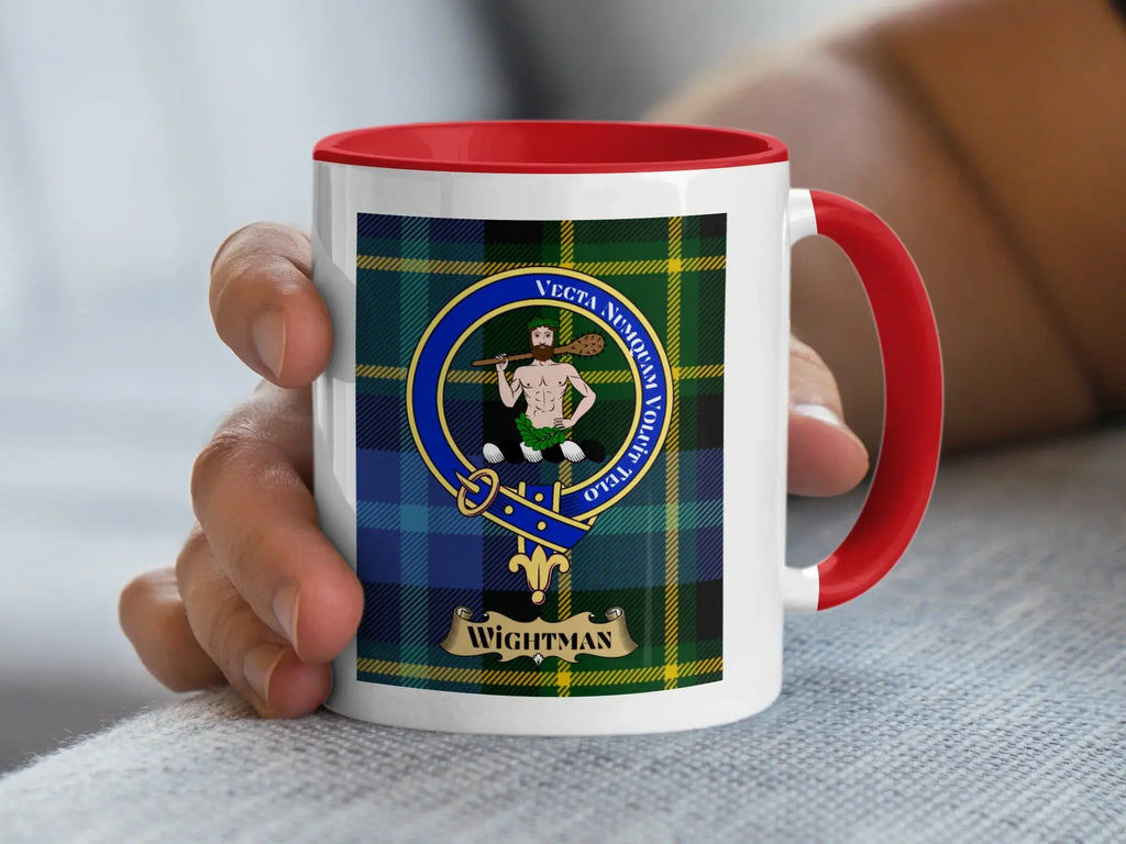 Wightman family crest ceramic mug for everyday coffee and tea