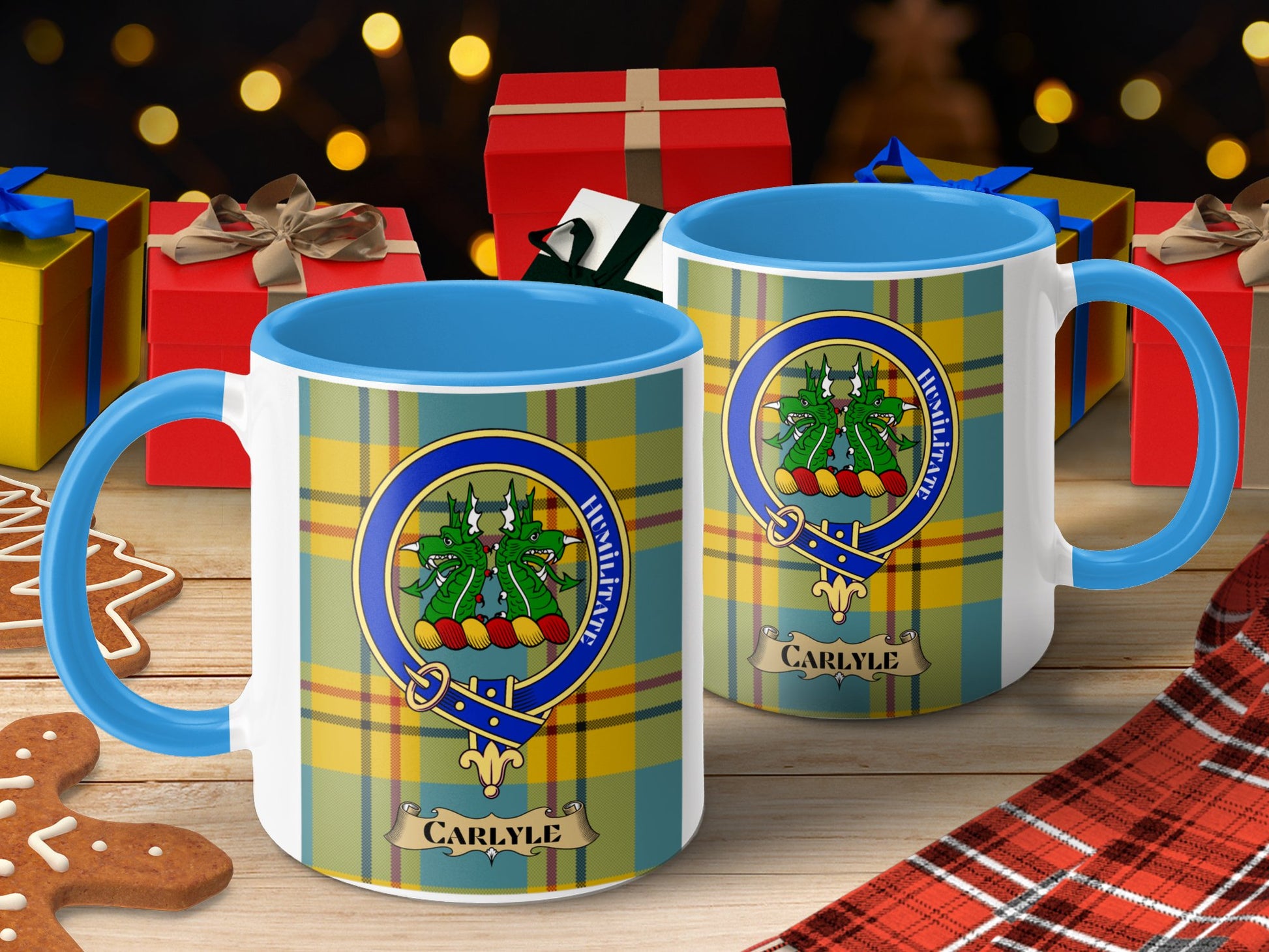 Clan Carlyle Scottish Tartan Crest Mug - Living Stone Gifts