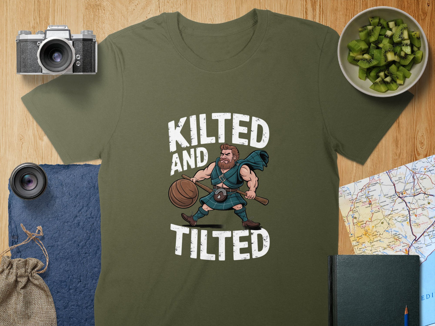 Kilted and Tilted Unique Novelty Graphic Shirt product