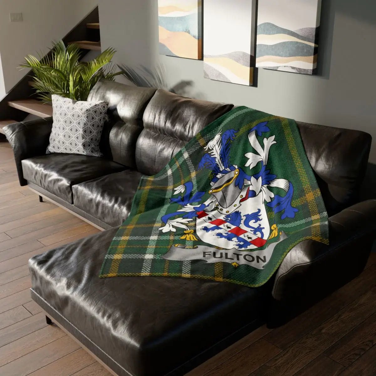 Fulton Family Crest Tartan Blanket Home Decor product