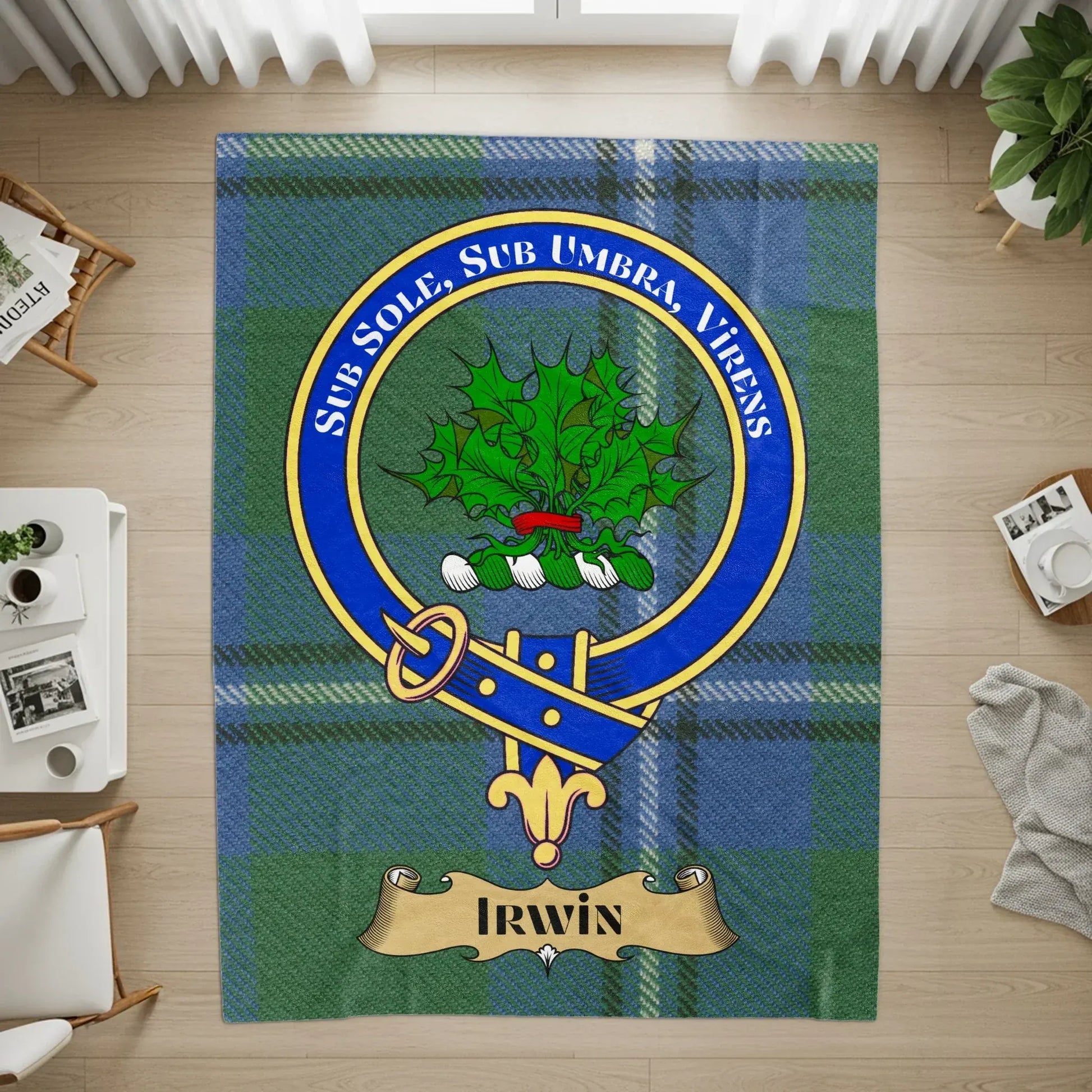 Irwin Crest Tartan Design Personalized Rug product