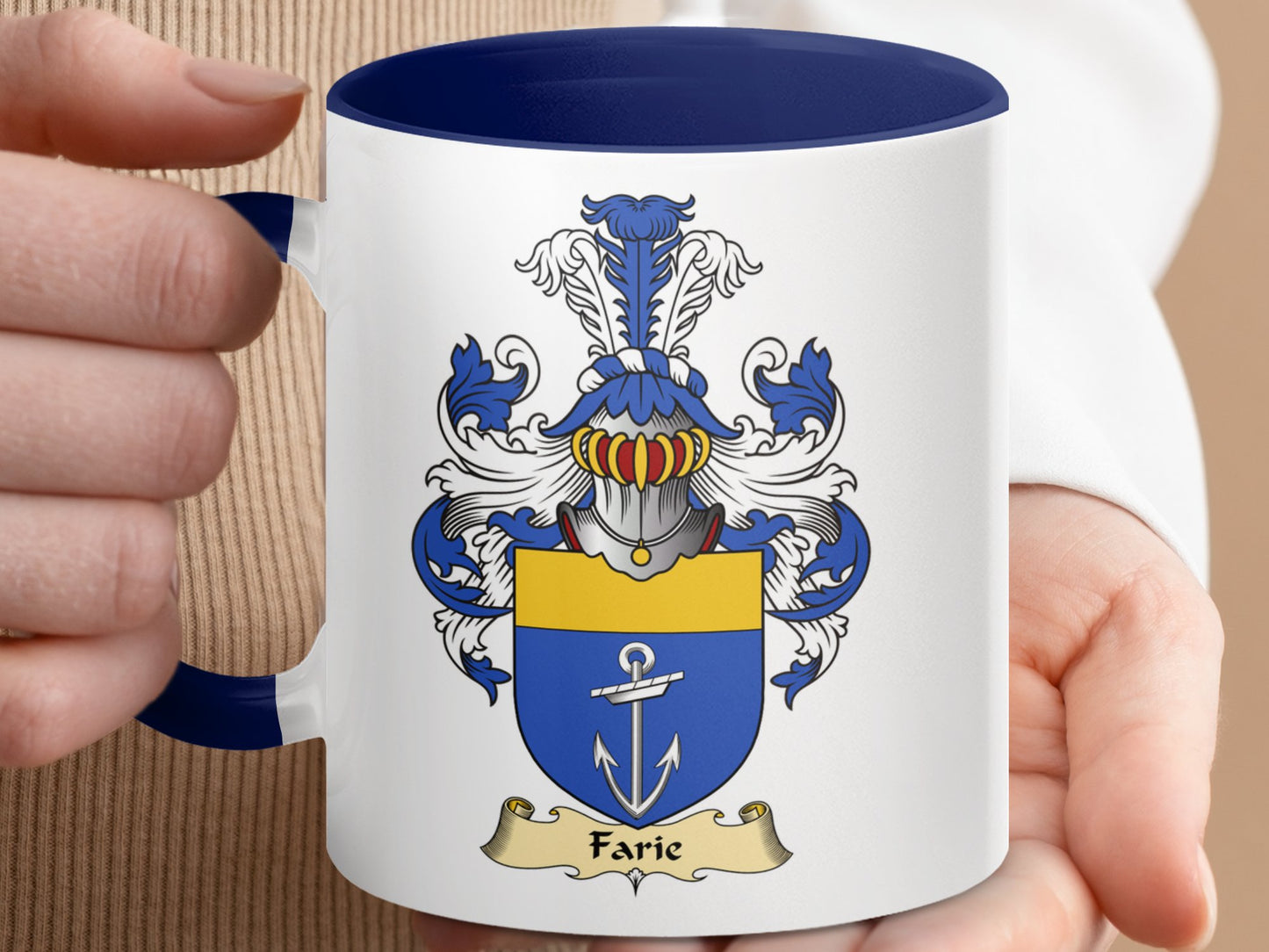 Clan Faric Scottish Coat of Arms Accent Coffee Mug - Living Stone Gifts