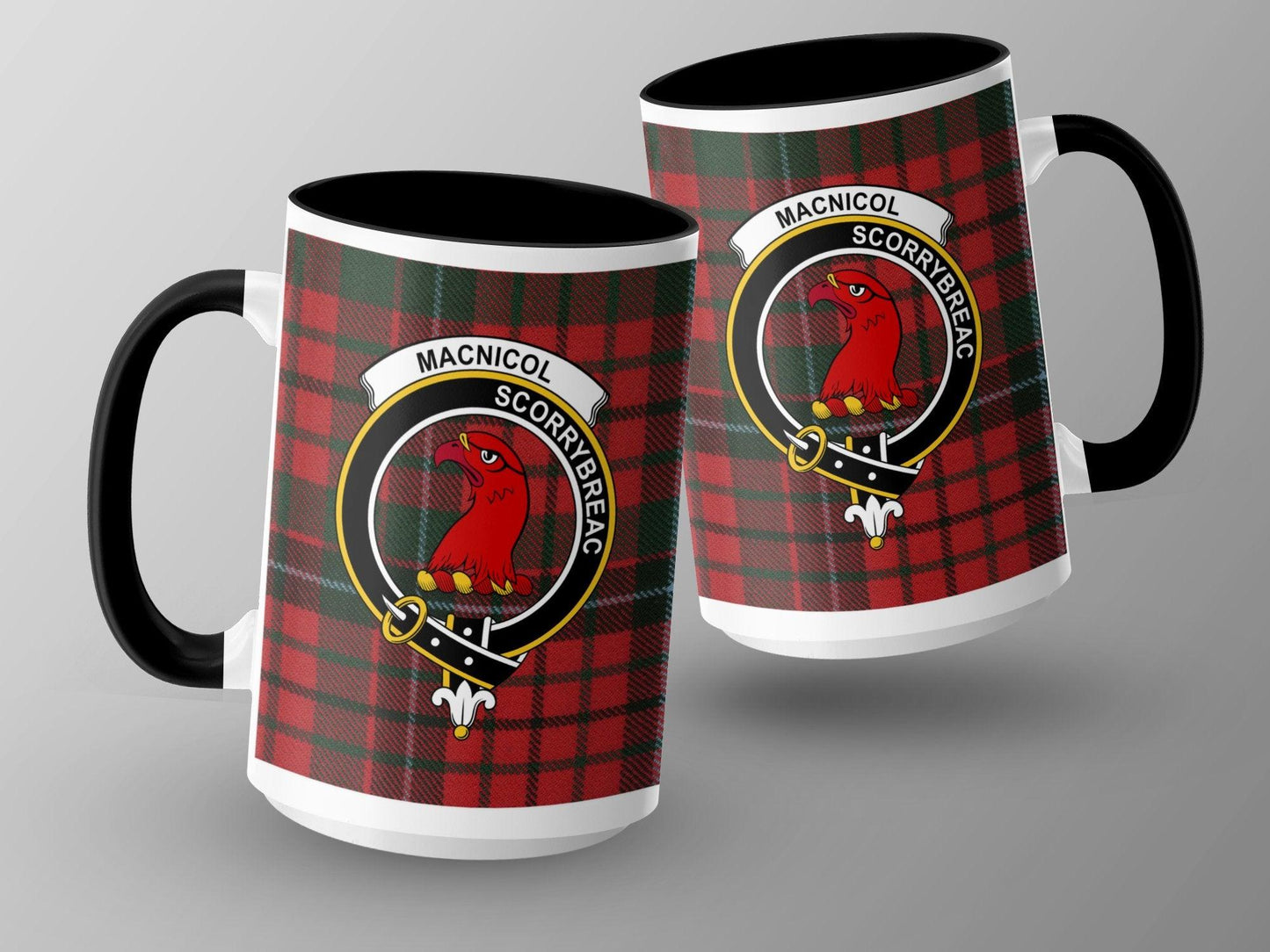 MacNicol Clan Custom Tartan Crest Emblem Mug - Living Stone Gifts