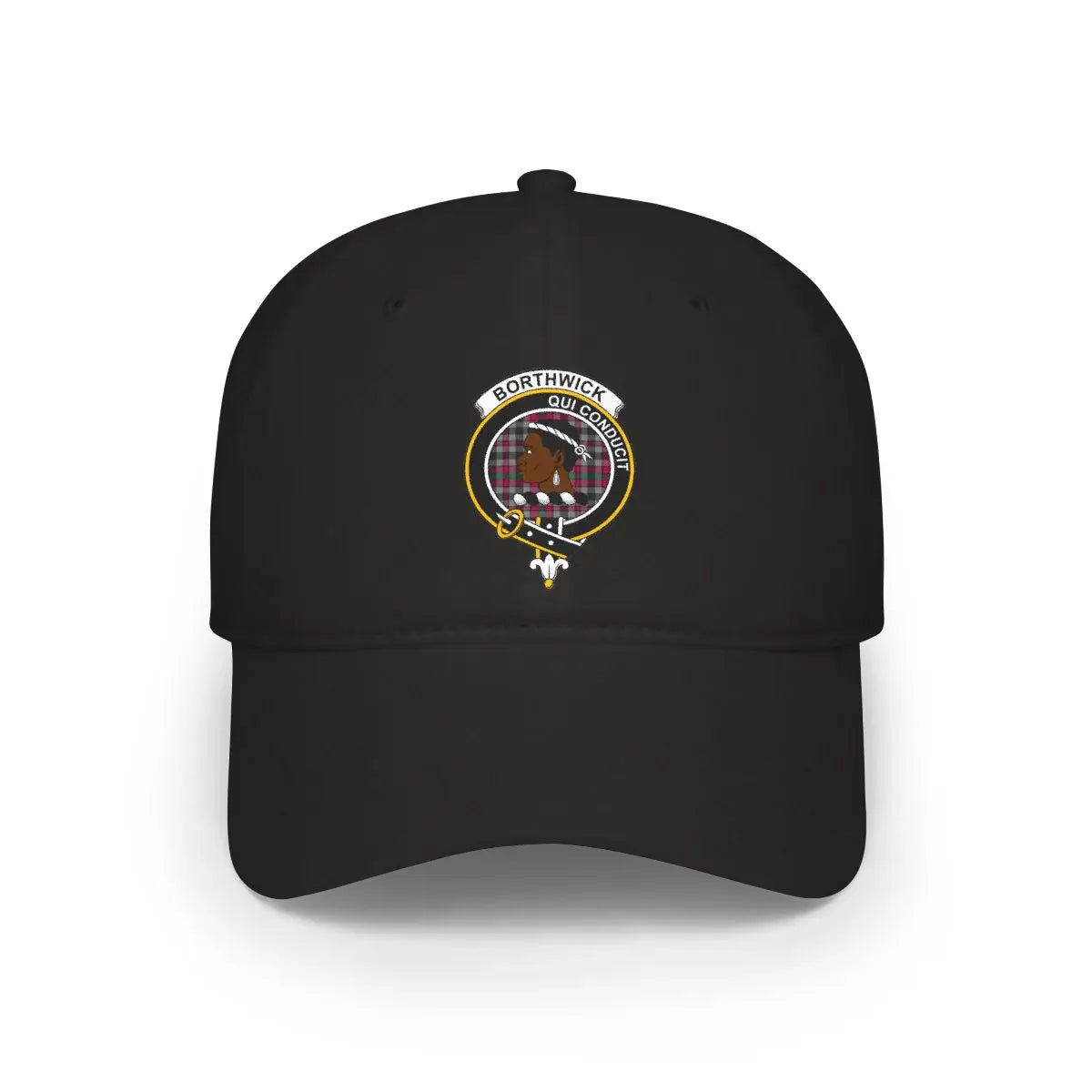 Borthwick Qui Conduit Embroidered Black Cap Hat