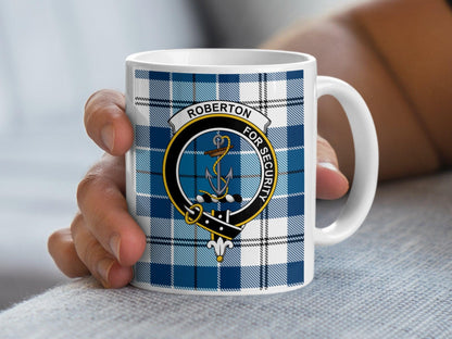 Roberton Clan Scottish Tartan Crest Decorative Mug - Living Stone Gifts