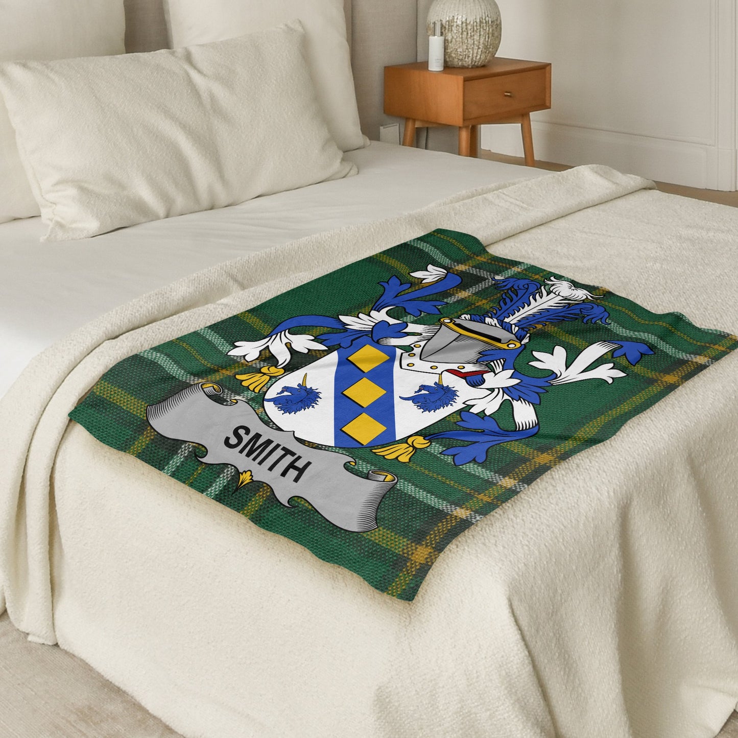 Smith Surname Irish Tartan Design Throw Blanket - Living Stone Gifts