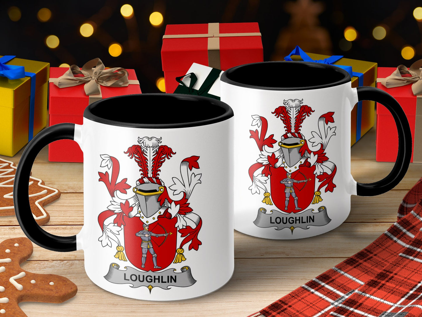 Loughlin Family Crest Personalized Heritage Mug - Living Stone Gifts