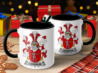 Loughlin Family Crest Personalized Heritage Mug - Living Stone Gifts