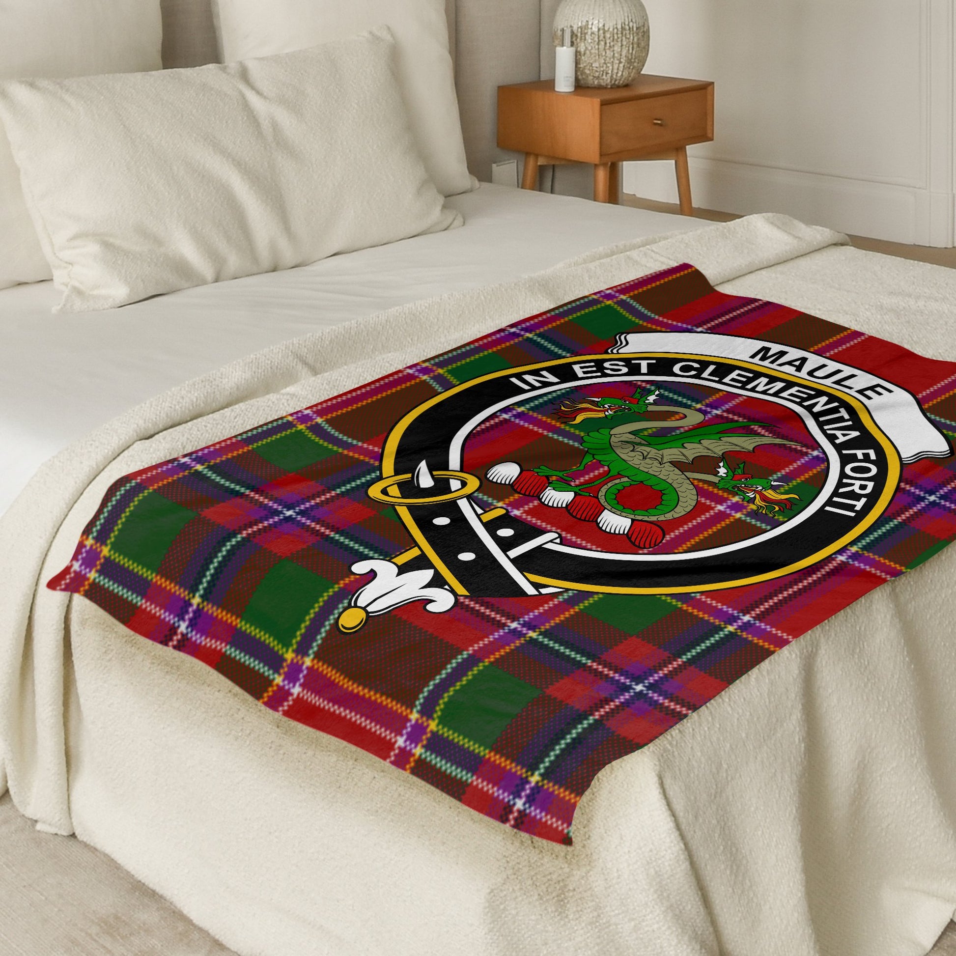 Scottish Clan Maule Tartan Throw Blanket - Living Stone Gifts