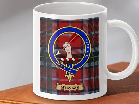 Personalized Stevens Clan Tartan Coffee Mug product