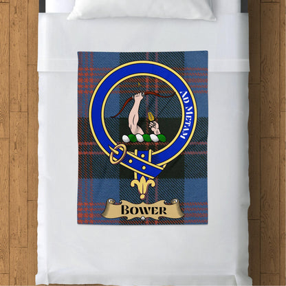 Scottish Clan Bower Crest Tartan Throw Blanket - Living Stone Gifts