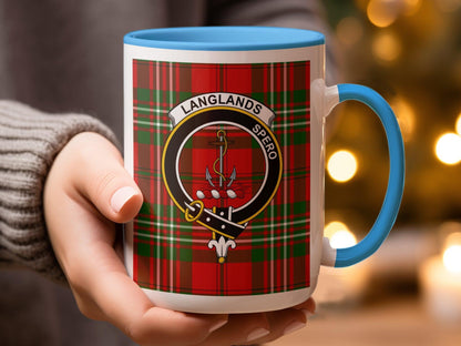 Langlands Clan Crest Tartan Plaid Mug Perfect Scottish Gift Mug - Living Stone Gifts