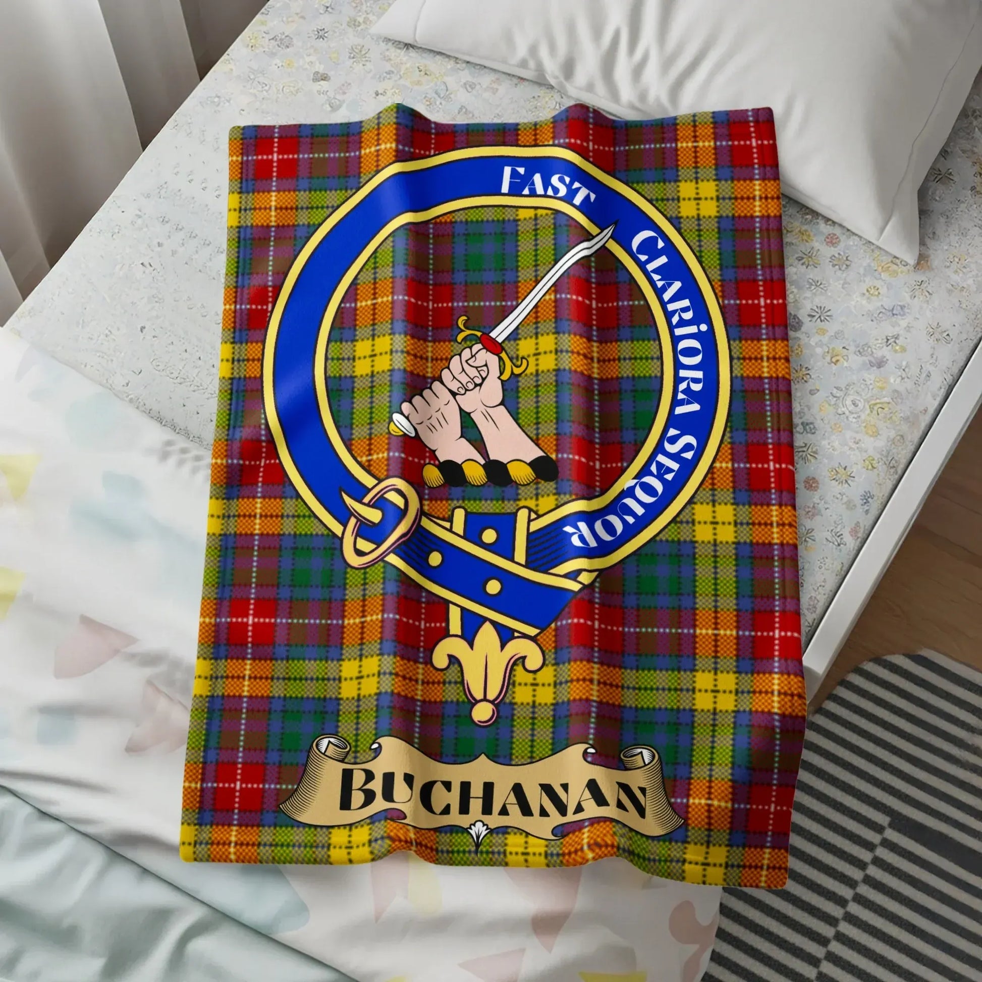 Buchanan Family Crest Tartan Blanket product