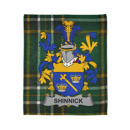 Shinnick Family Crest Coat of Arms Plaid Blanket product type