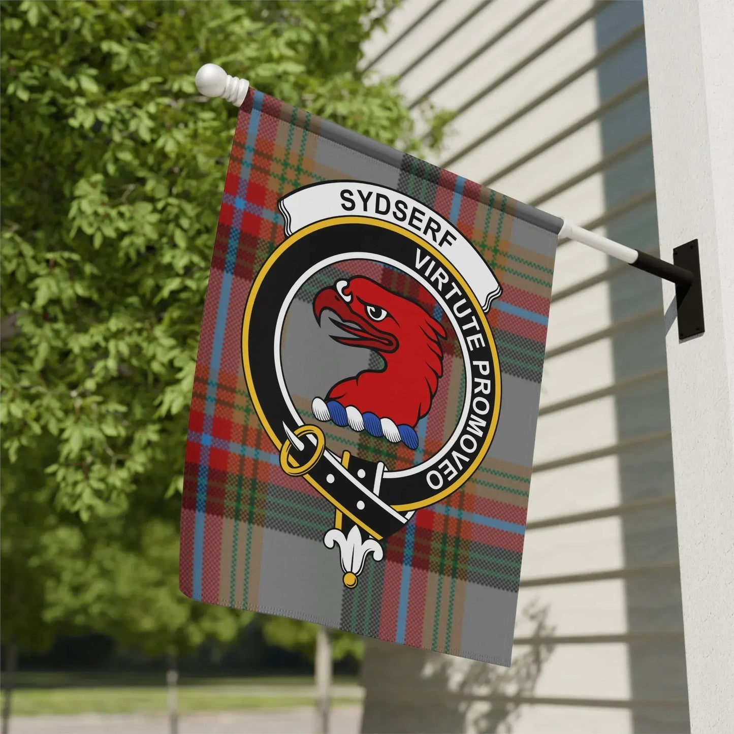 Clan Sydserf Virtute Promovet Family Crest Flag product type