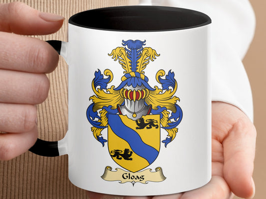 Gloag Scottish Clan Coat of Arms Accent Coffee Mug - Living Stone Gifts