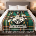 Colman Plaid Crest Fringed Throw Blanket product type