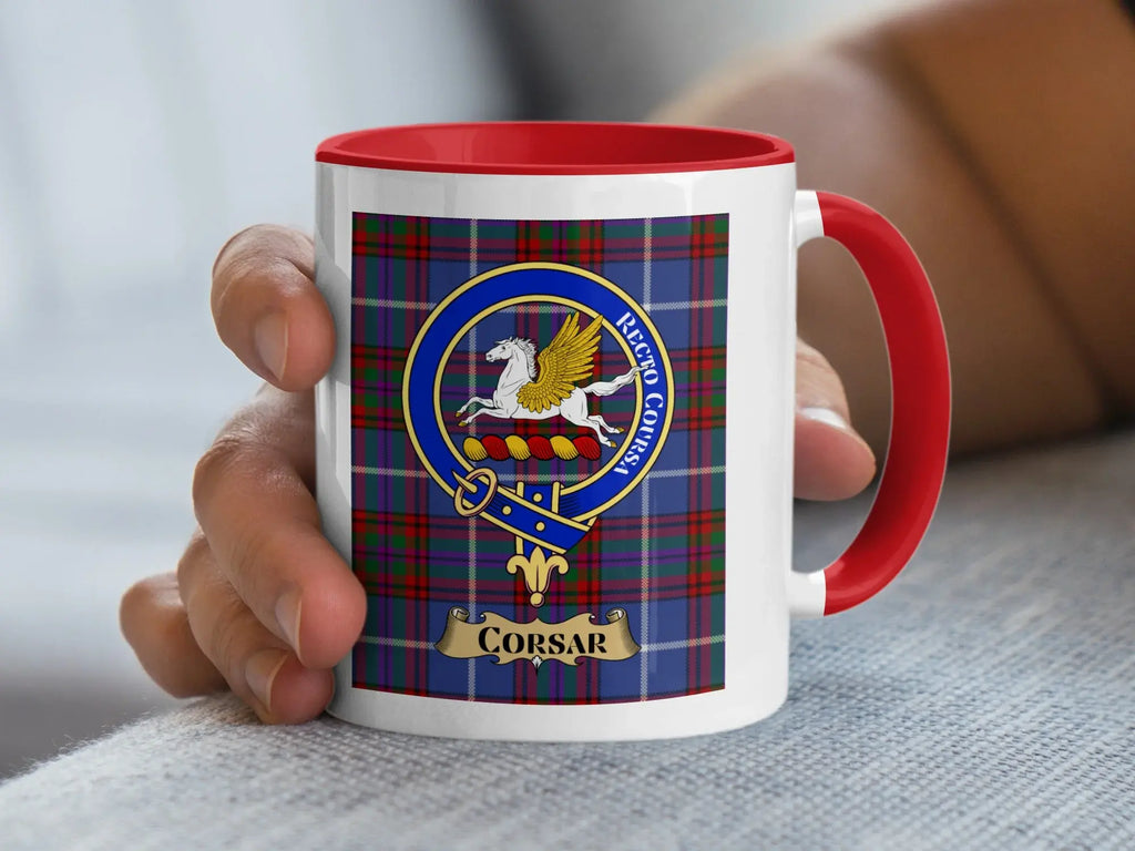 Corsar Recto Corsar Pegasus Tartan Clan Crest Mug