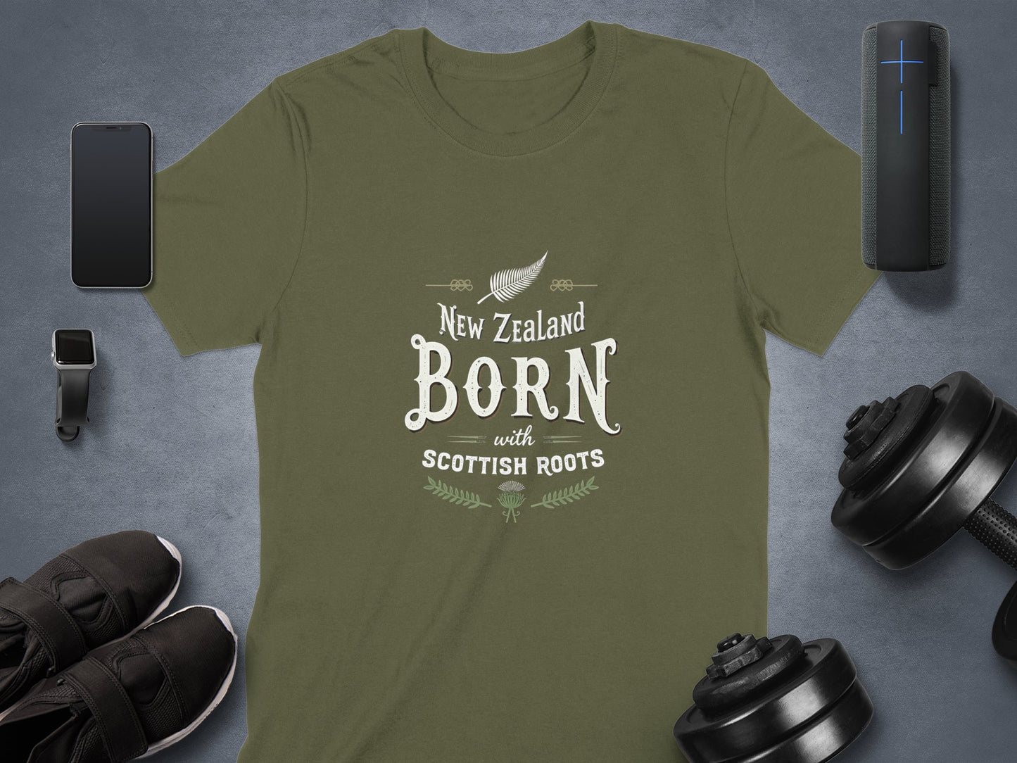 New Zealand Born with Scottish Roots T-Shirt - Living Stone Gifts