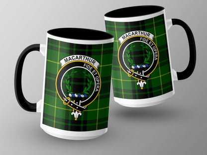 Macarthur Clan Tartan Plaid Coat of Arms Crest Mug - Living Stone Gifts