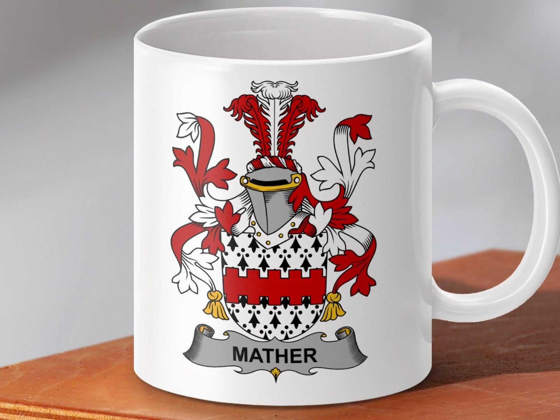Mather Surname Irish Family Crest Mug - Celtic Ancestry Gifts