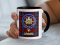 MacLaughlan tartan mug with a coloured accent handle and interior