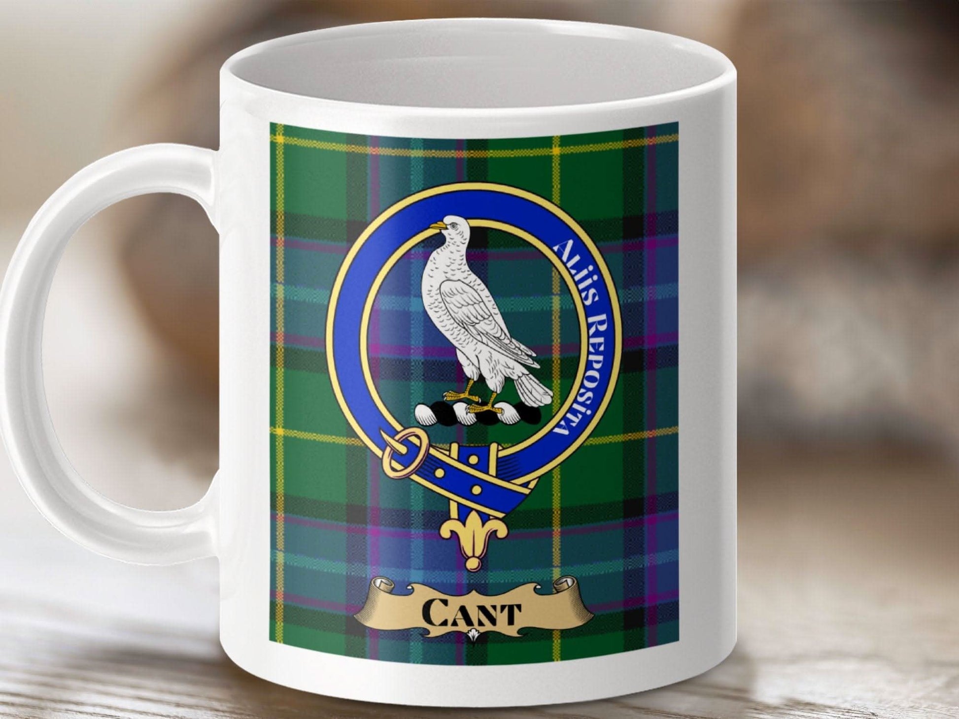 Colorful Tartan Design Mug with Family Crest product