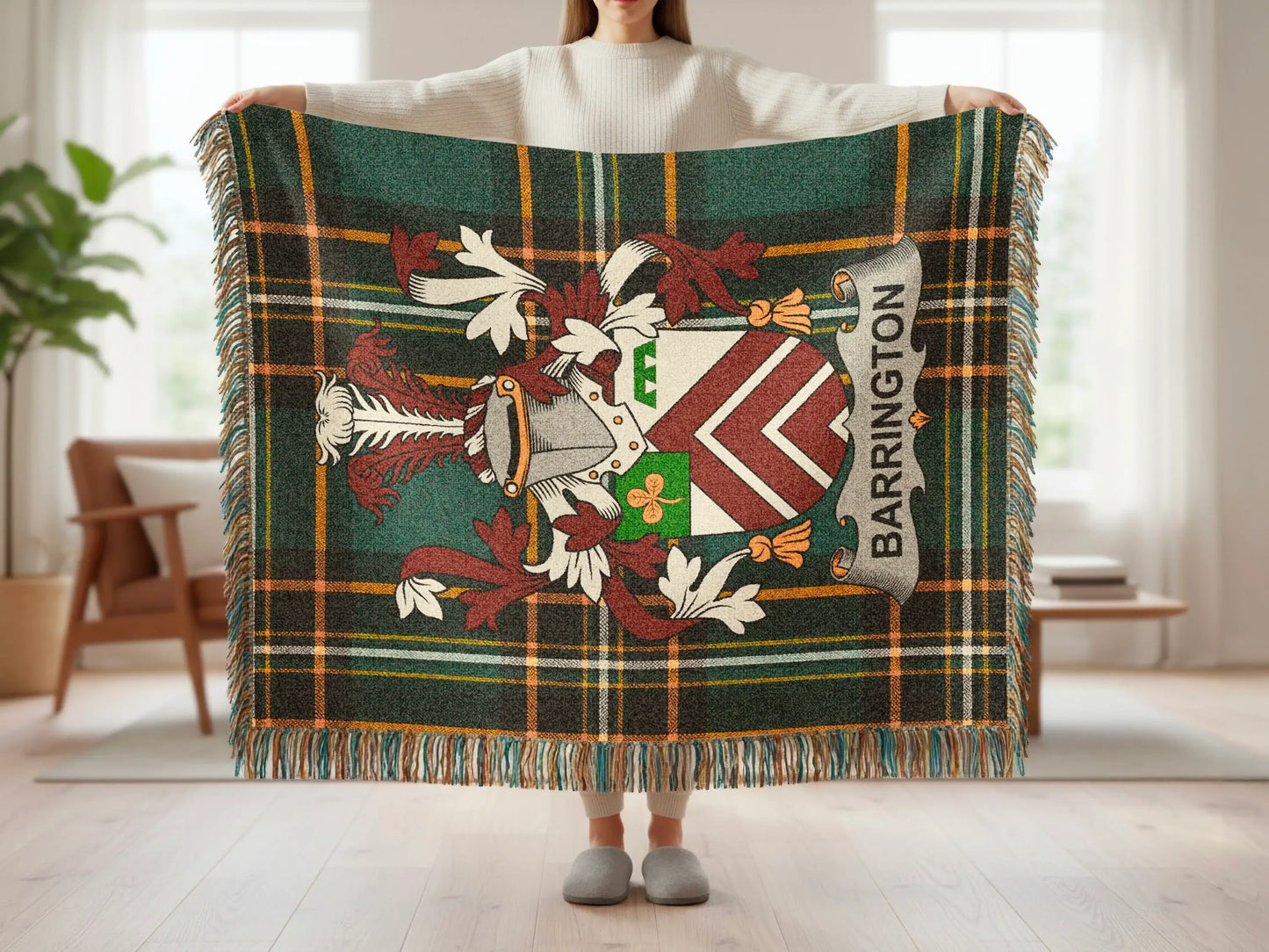 Barrington Clan Tartan Plaid Family Crest Blanket product type