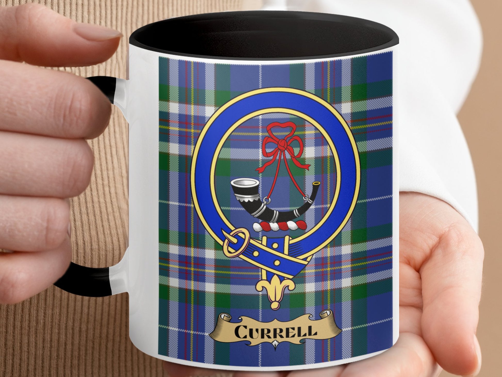 Clan Campbell Scottish Tartan Crest Mug - Living Stone Gifts