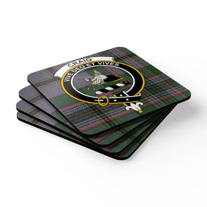 Craig Clan Crest Tartan Design Coasters product type