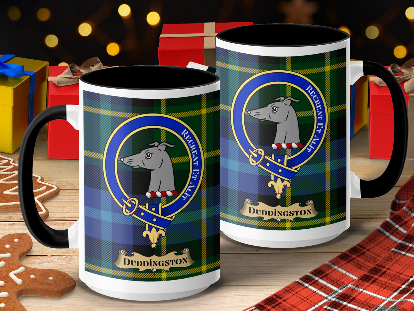 Clan Duddingston Scottish Tartan Crest Mug - Living Stone Gifts