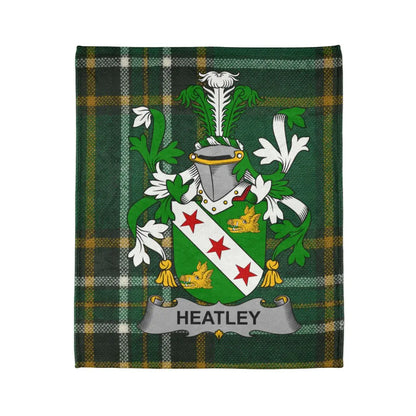 Heatley Green Tartan Crest Blanket product type