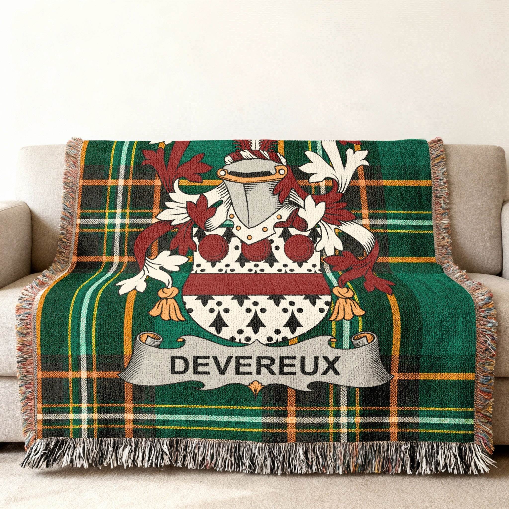 DEVEREUX Crest Plaid Blanket product type