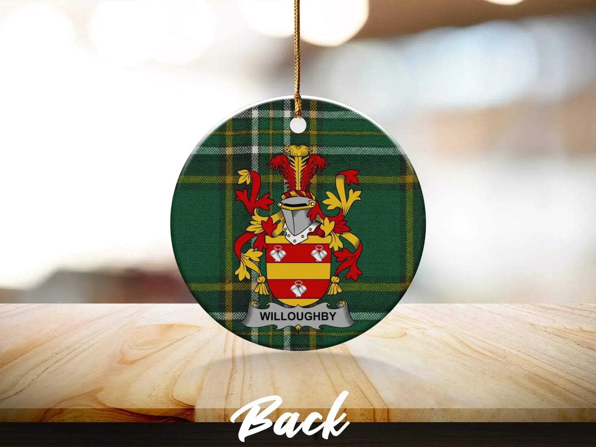 Willoughby Family Crest Design Round Ornament product