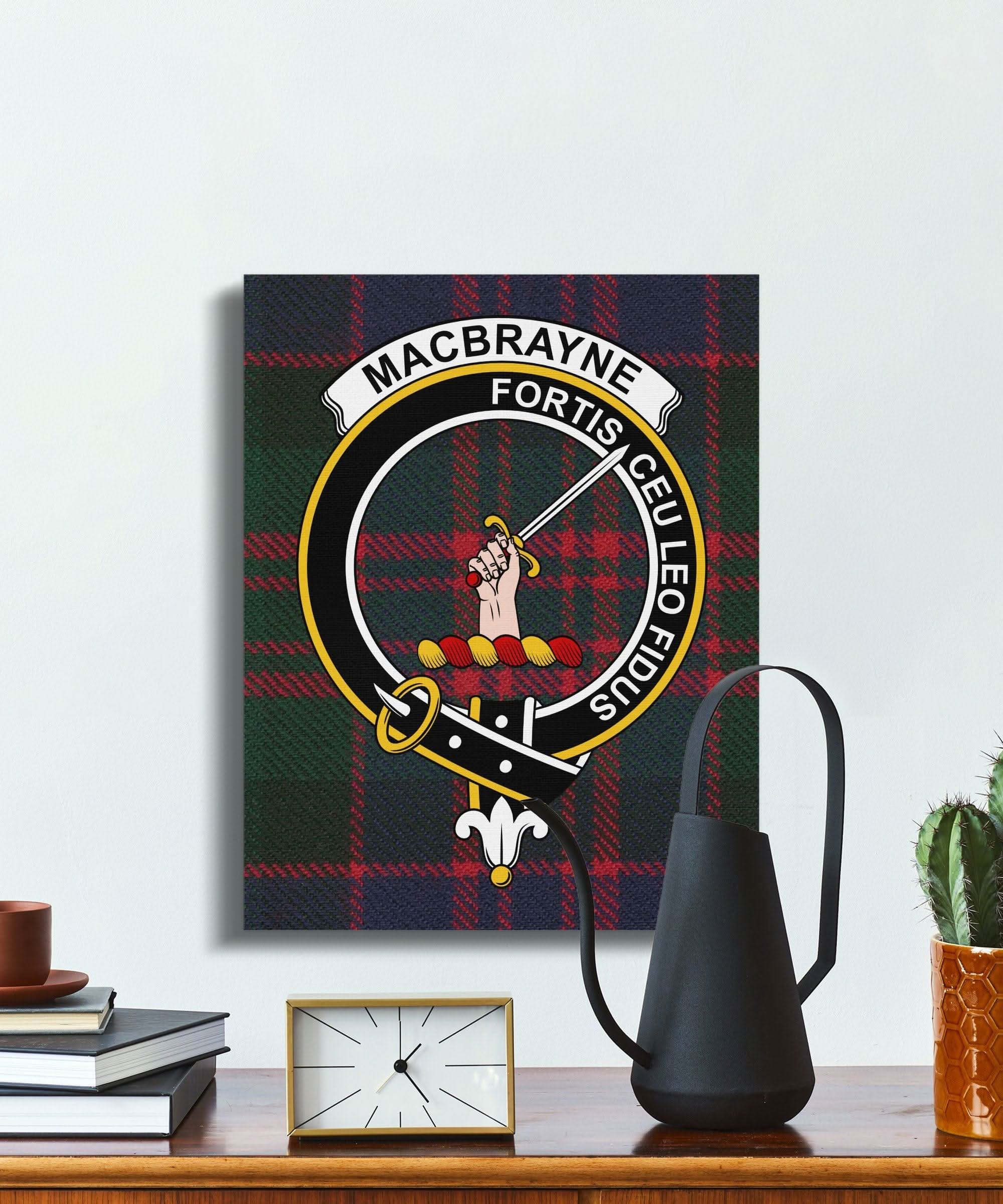 MacBrayne Scottish Tartan Crest Family Canvas - Celtic Ancestry Gifts