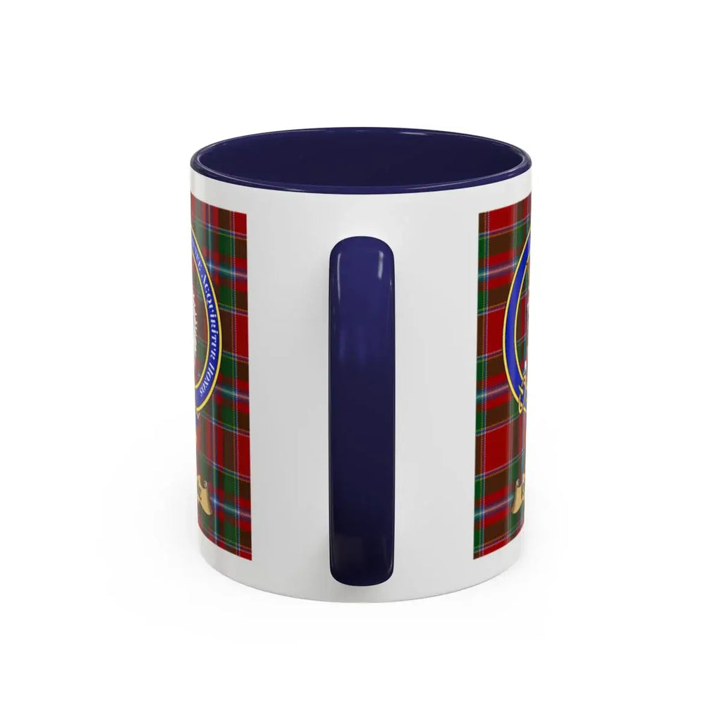 Stylish Navy and Plaid Design Coffee Mug