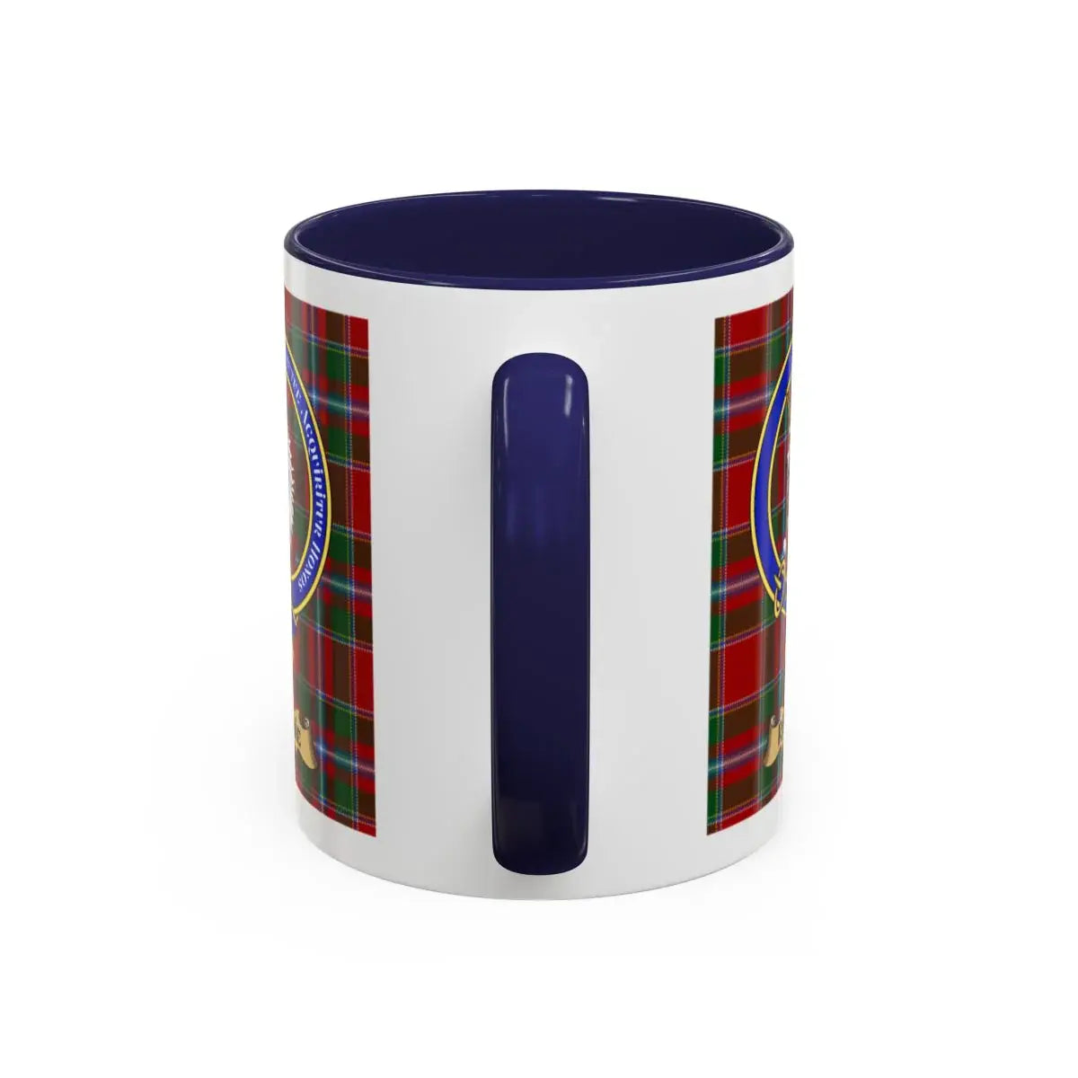 Stylish Navy and Plaid Design Coffee Mug