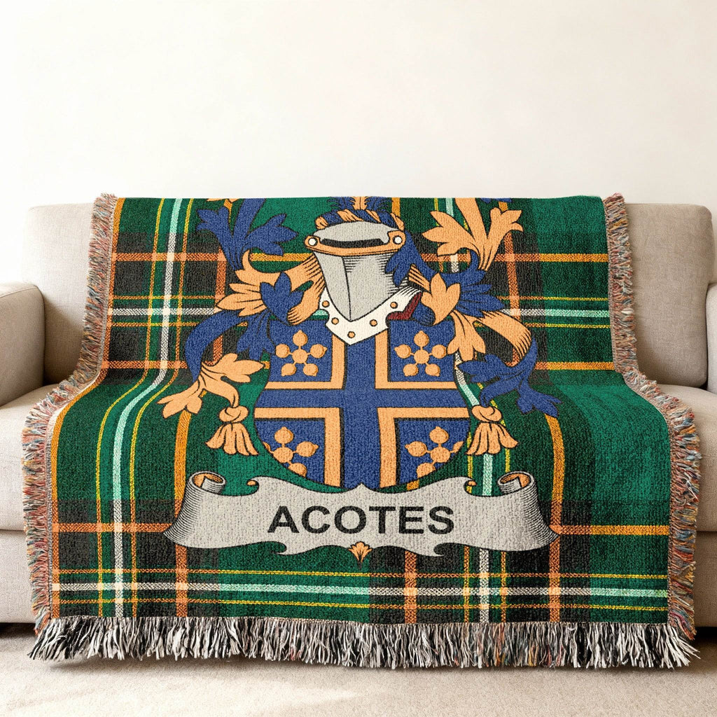 ACOTES Family Crest Tartan Plaid Throw Blanket product type