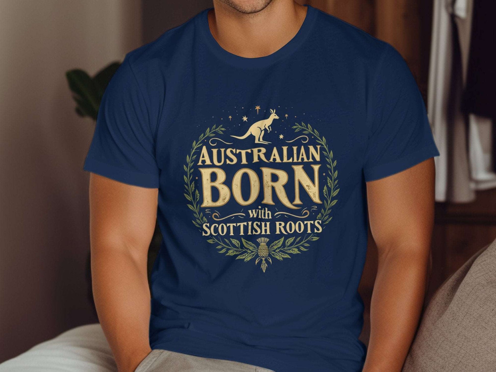 Australian Born with Scottish Roots Graphic T-Shirt - Living Stone Gifts