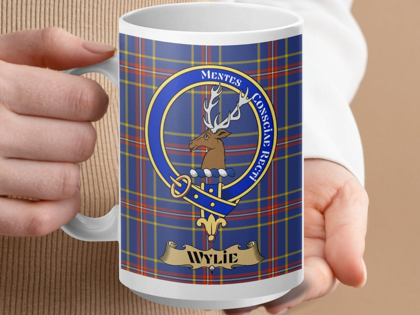 Clan Wylie Tartan Mug with Family Crest product type