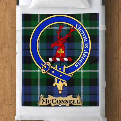 Scottish Clan McConnell Crest Tartan Blanket - Living Stone Gifts