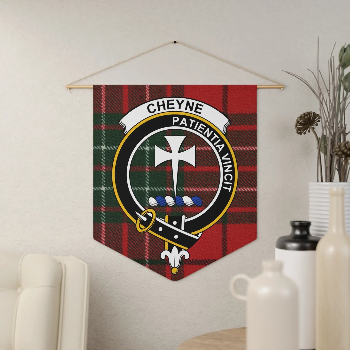 Patience Wins Quote Red and Green Checkered Wall Art