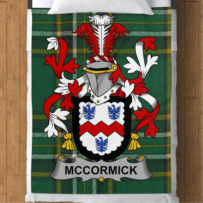 McCormick Surname Irish Tartan Throw Blanket - Living Stone Gifts